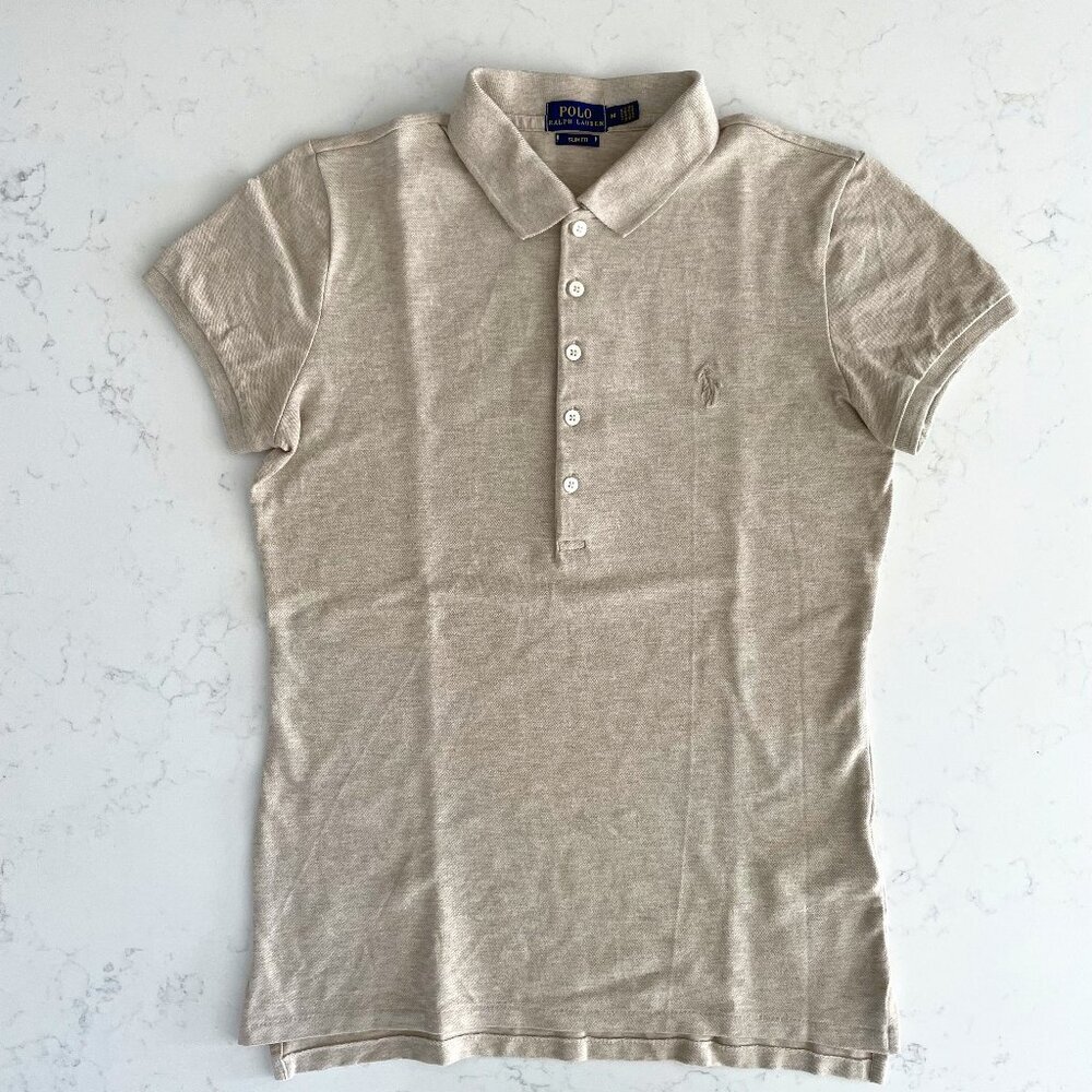 Polo by Ralph Lauren Women's Beige Polo Shirt